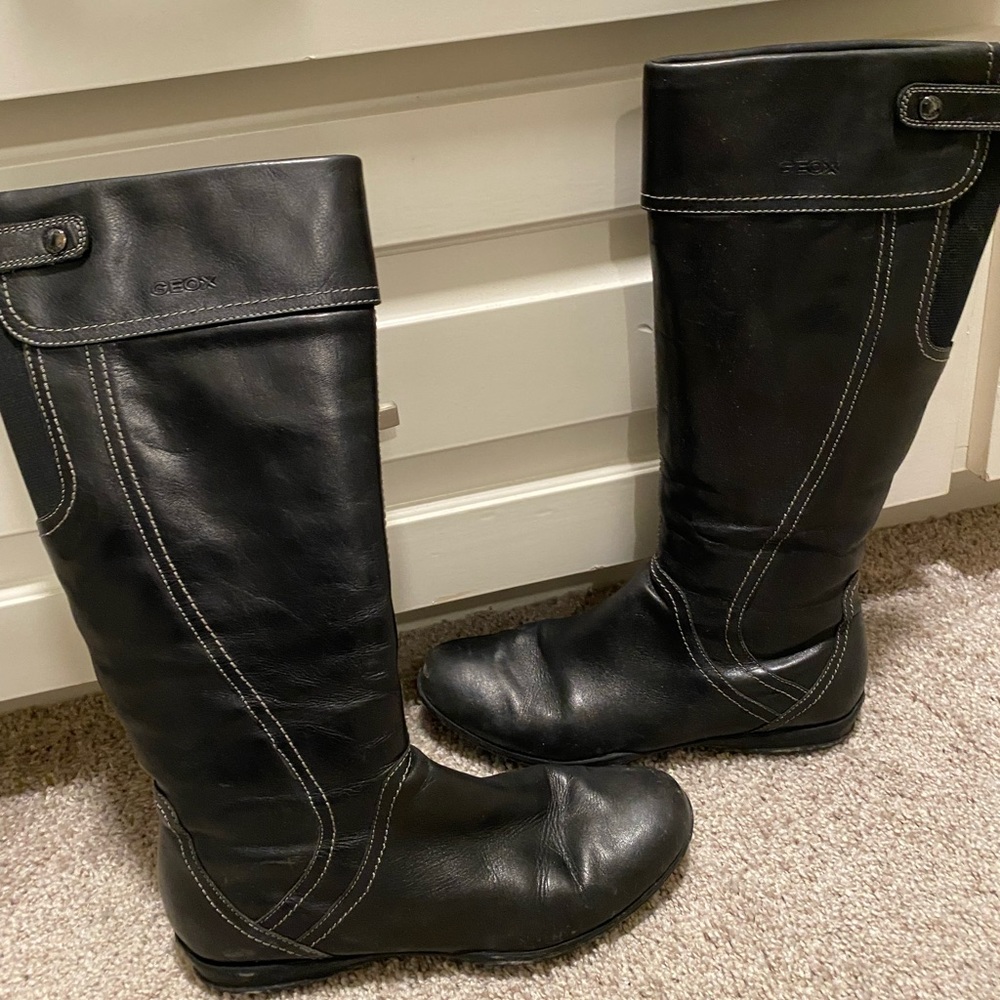 Geox black boots.